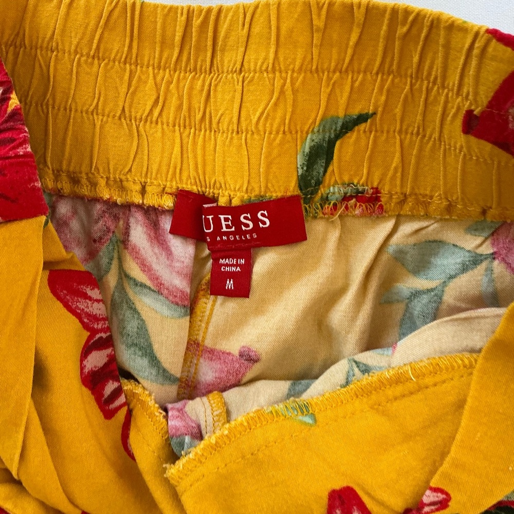 Guess Yellow Skirt with Floral Accents